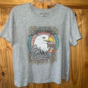 Rebellious One gray eagle graphic t-shirt. SZ. XL. EUC